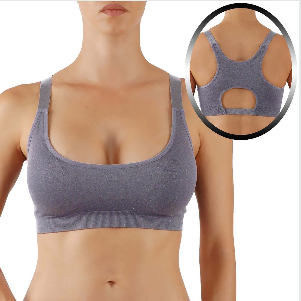 Sports Bra Yoga Top Solid-Colored Racerback